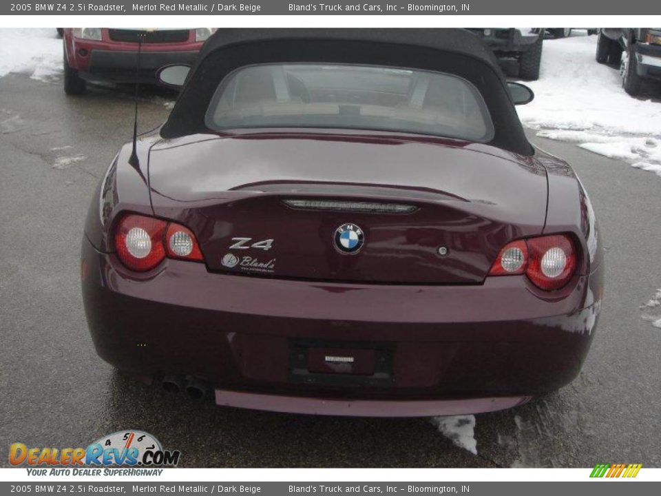 2005 BMW Z4 2.5i Roadster Merlot Red Metallic / Dark Beige Photo #11