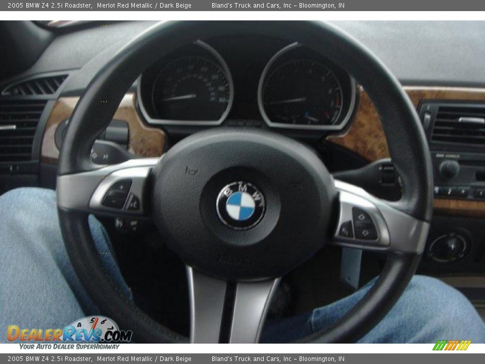 2005 BMW Z4 2.5i Roadster Merlot Red Metallic / Dark Beige Photo #21