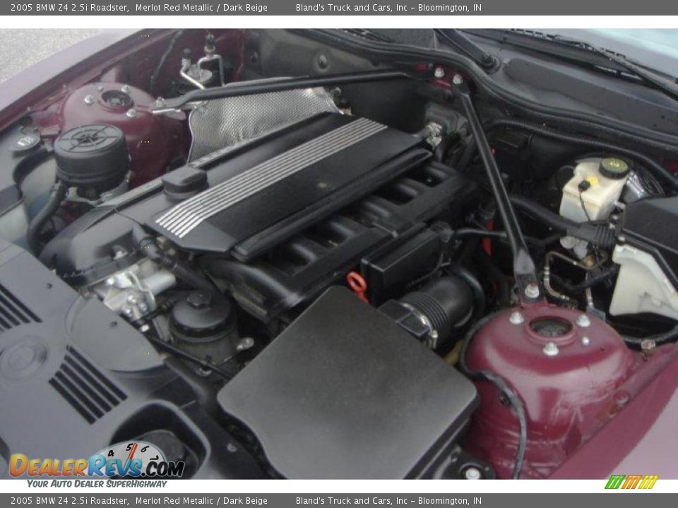 2005 BMW Z4 2.5i Roadster Merlot Red Metallic / Dark Beige Photo #33