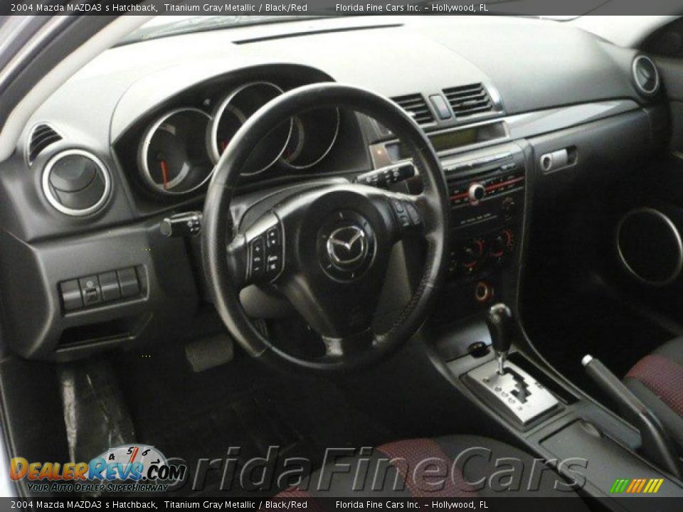 2004 Mazda MAZDA3 s Hatchback Titanium Gray Metallic / Black/Red Photo #13