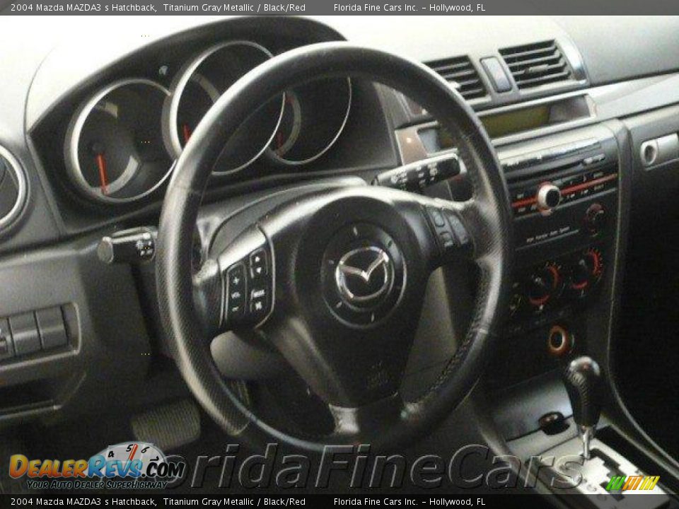 2004 Mazda MAZDA3 s Hatchback Titanium Gray Metallic / Black/Red Photo #16