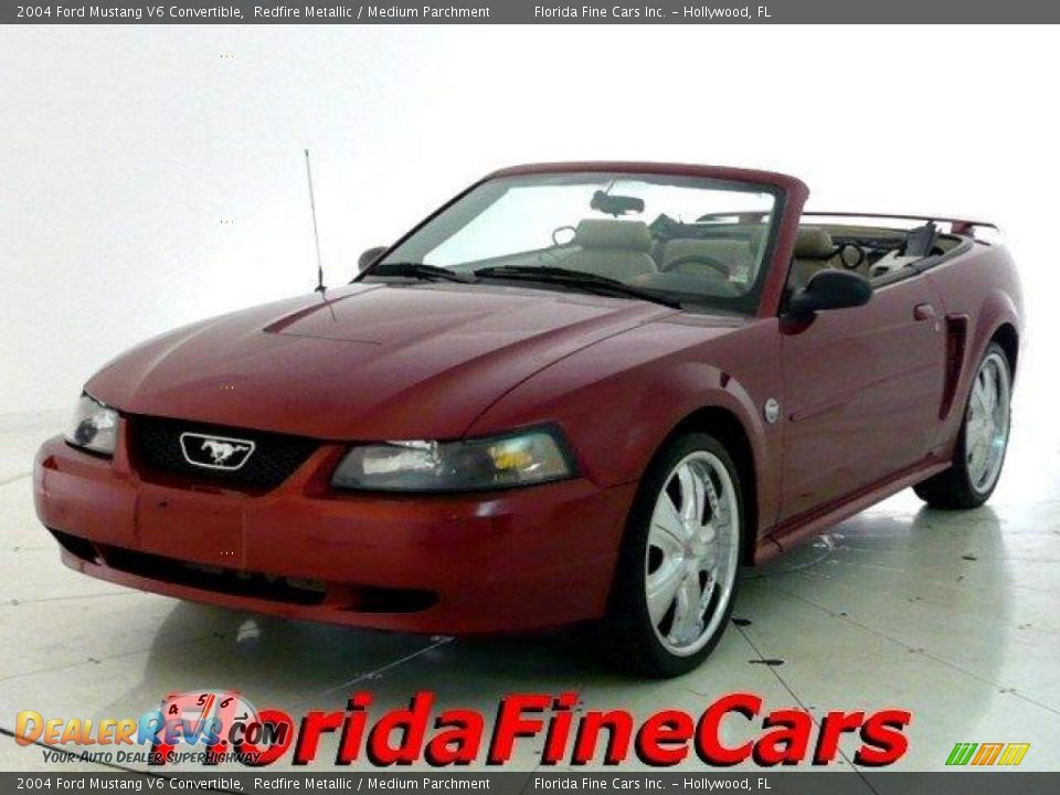 2004 Ford Mustang V6 Convertible Redfire Metallic / Medium Parchment Photo #1