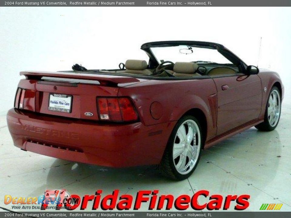 2004 Ford Mustang V6 Convertible Redfire Metallic / Medium Parchment Photo #2