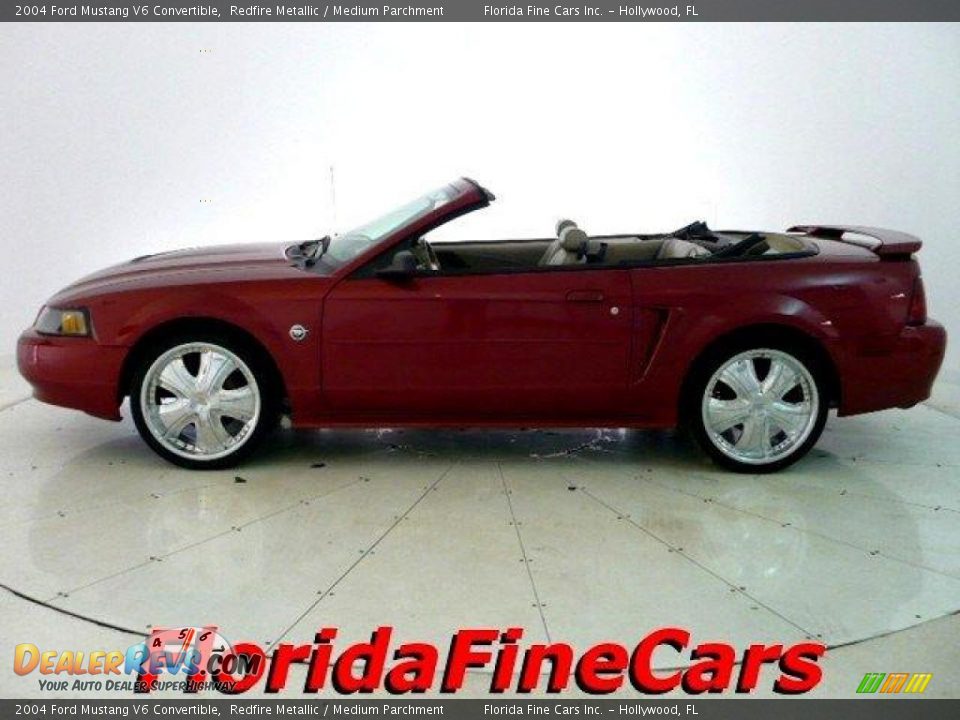 2004 Ford Mustang V6 Convertible Redfire Metallic / Medium Parchment Photo #3