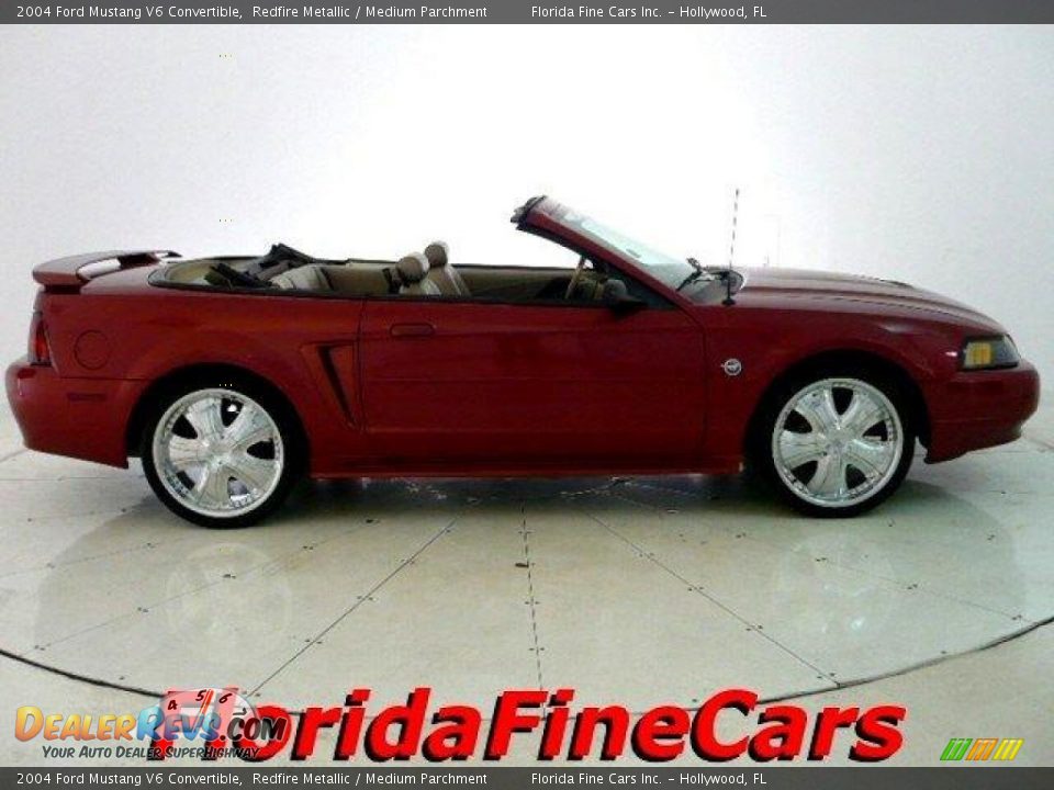 2004 Ford Mustang V6 Convertible Redfire Metallic / Medium Parchment Photo #4