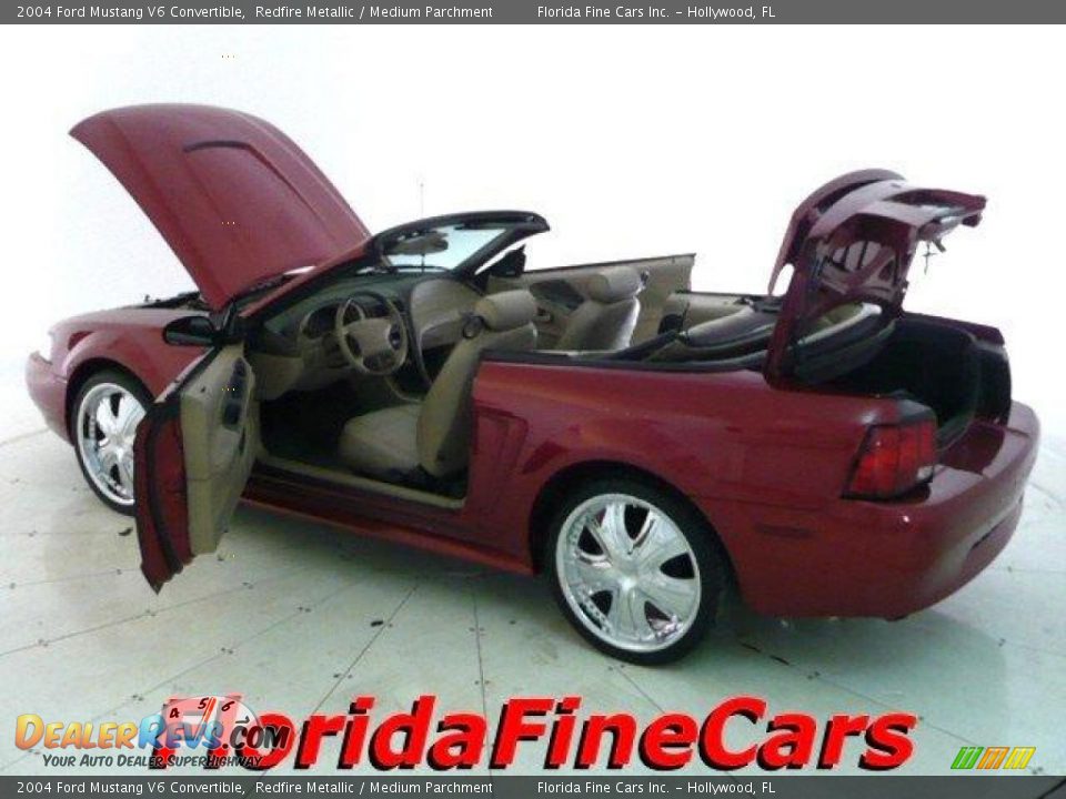 2004 Ford Mustang V6 Convertible Redfire Metallic / Medium Parchment Photo #8