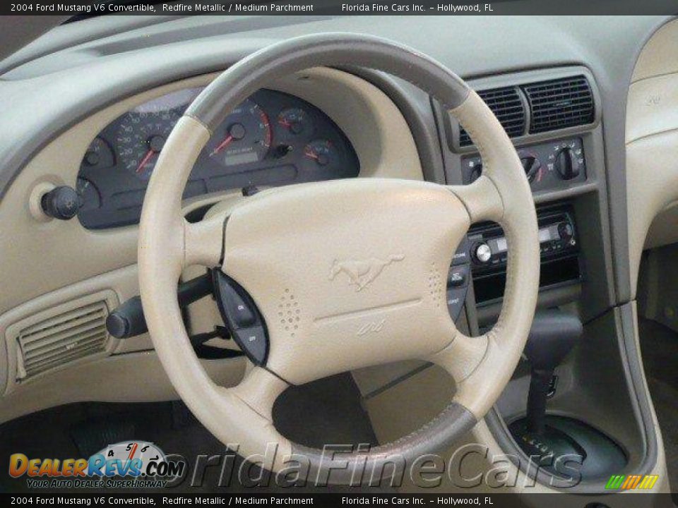 2004 Ford Mustang V6 Convertible Redfire Metallic / Medium Parchment Photo #17