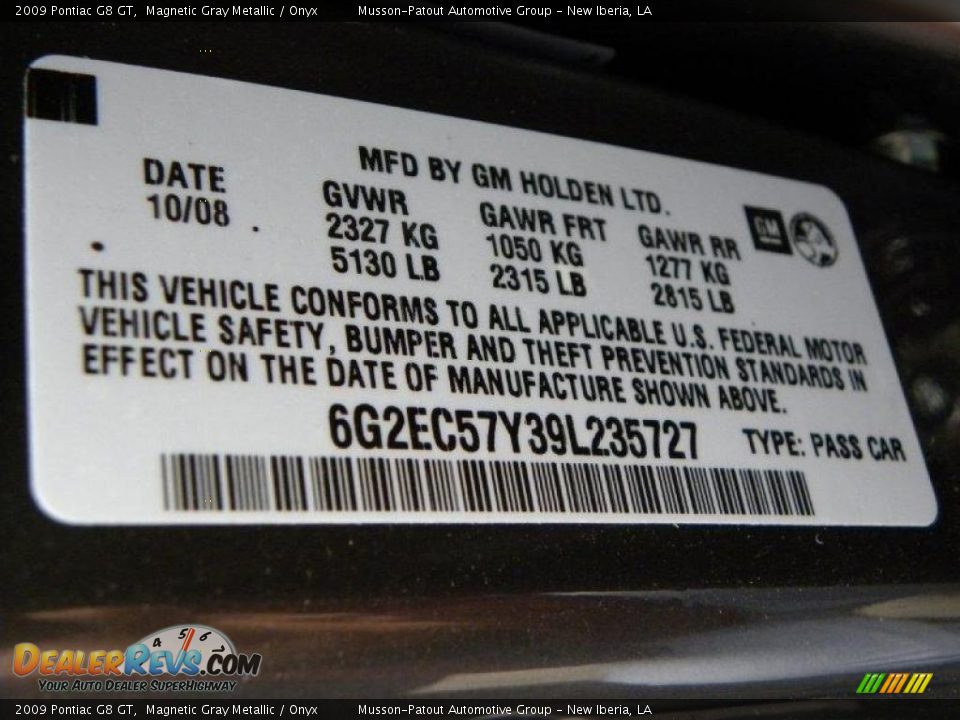 2009 Pontiac G8 GT Magnetic Gray Metallic / Onyx Photo #15