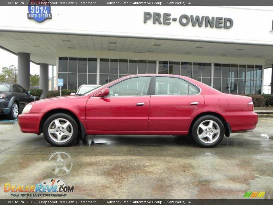 2002 Acura TL 3.2 Firepepper Red Pearl / Parchment Photo #2