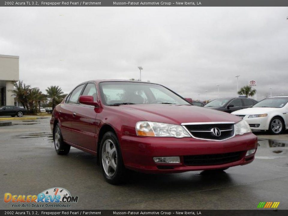 2002 Acura TL 3.2 Firepepper Red Pearl / Parchment Photo #7