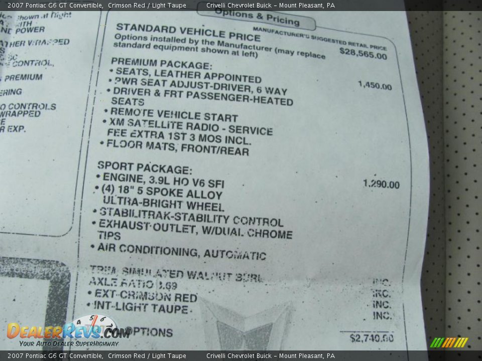 2007 Pontiac G6 GT Convertible Crimson Red / Light Taupe Photo #30