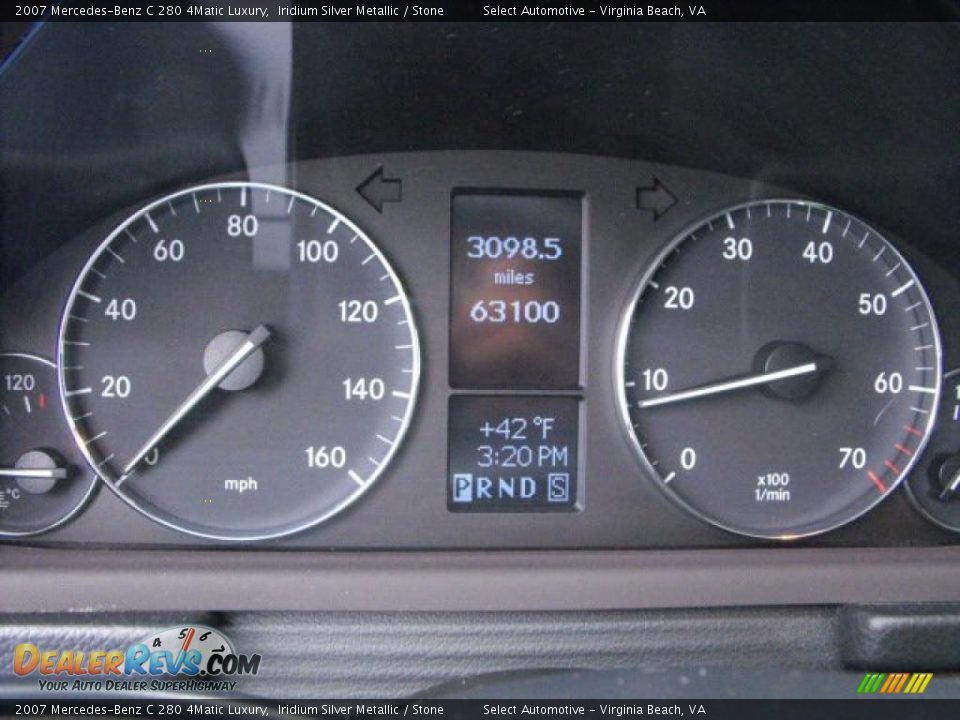 2007 Mercedes-Benz C 280 4Matic Luxury Iridium Silver Metallic / Stone Photo #14