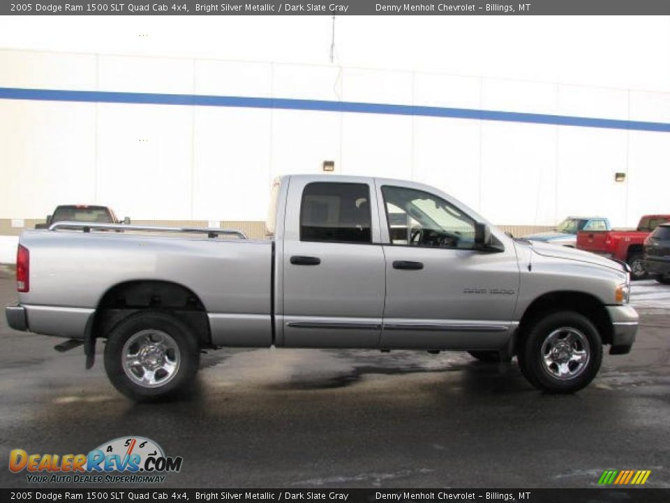 2005 Dodge Ram 1500 SLT Quad Cab 4x4 Bright Silver Metallic / Dark Slate Gray Photo #6