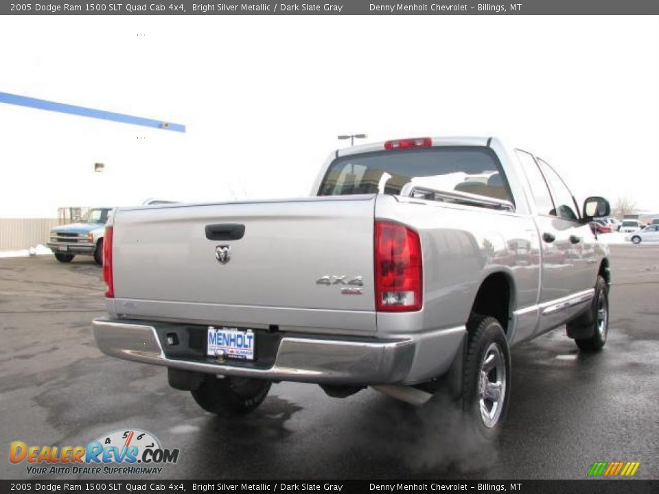 2005 Dodge Ram 1500 SLT Quad Cab 4x4 Bright Silver Metallic / Dark Slate Gray Photo #7