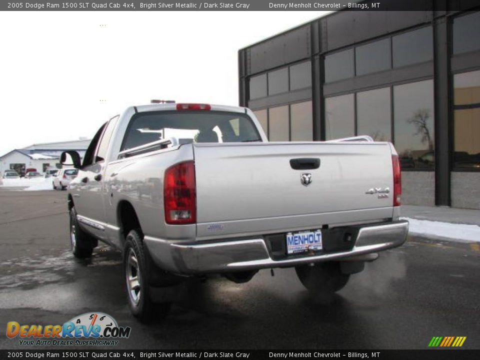 2005 Dodge Ram 1500 SLT Quad Cab 4x4 Bright Silver Metallic / Dark Slate Gray Photo #8