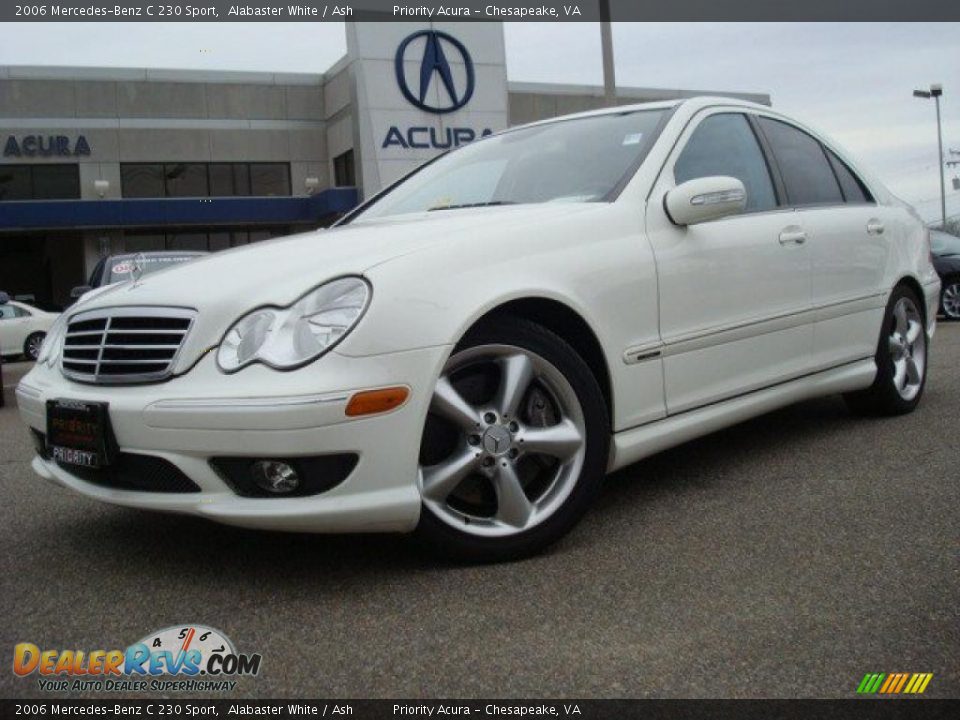 2006 Mercedes-Benz C 230 Sport Alabaster White / Ash Photo #28