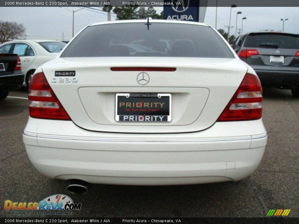 2006 Mercedes-Benz C 230 Sport Alabaster White / Ash Photo #32