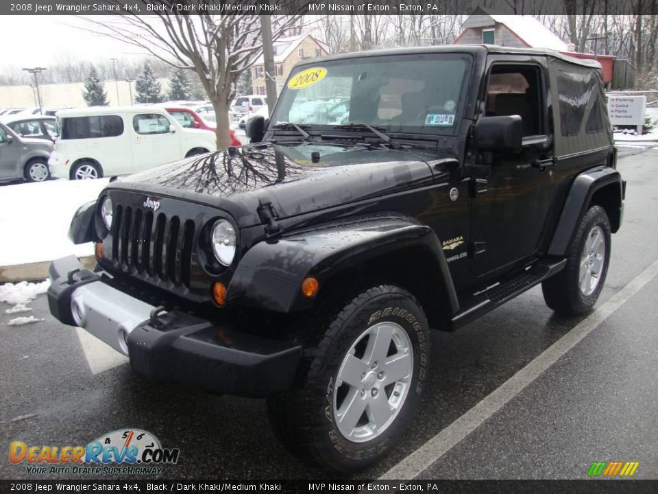2008 Jeep Wrangler Sahara 4x4 Black / Dark Khaki/Medium Khaki Photo #1