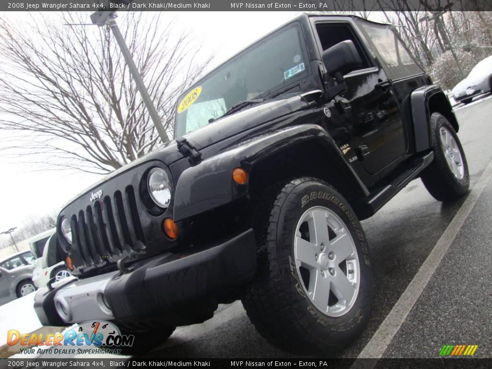2008 Jeep Wrangler Sahara 4x4 Black / Dark Khaki/Medium Khaki Photo #2
