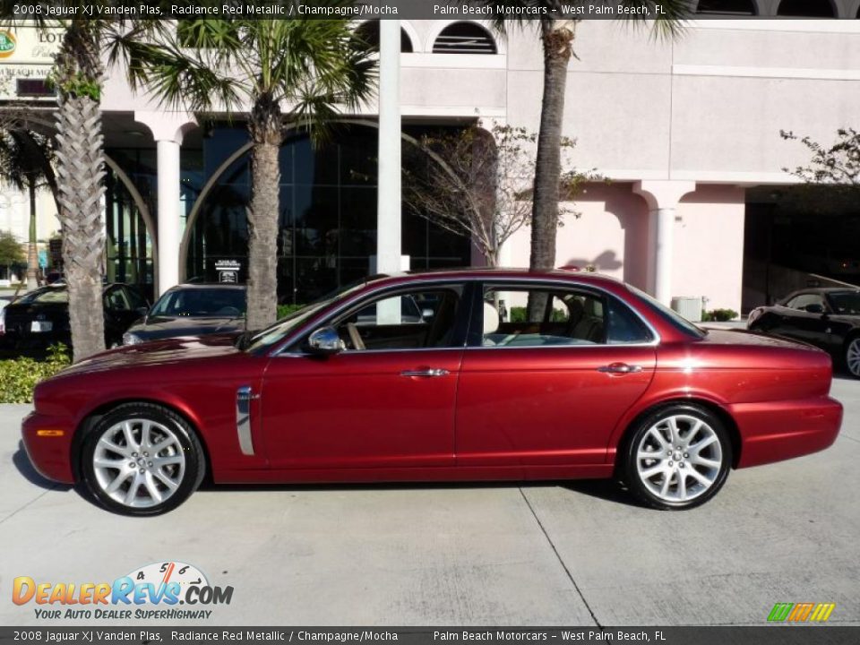 2008 Jaguar XJ Vanden Plas Radiance Red Metallic / Champagne/Mocha Photo #3