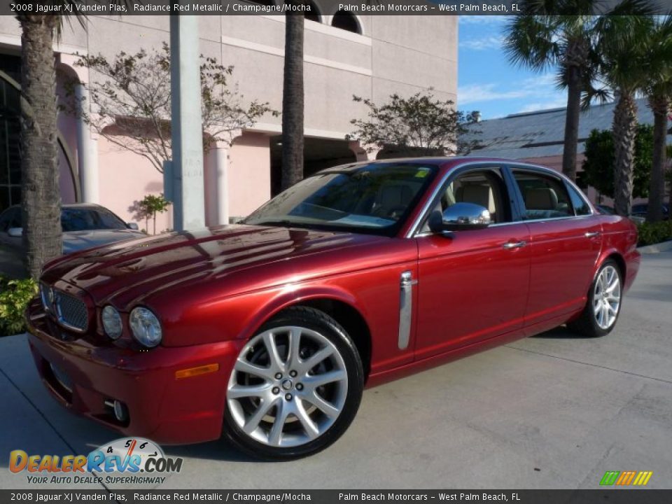2008 Jaguar XJ Vanden Plas Radiance Red Metallic / Champagne/Mocha Photo #12