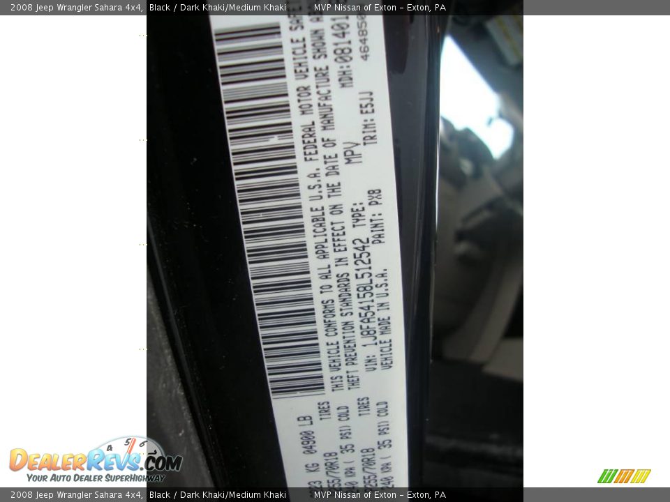 2008 Jeep Wrangler Sahara 4x4 Black / Dark Khaki/Medium Khaki Photo #22