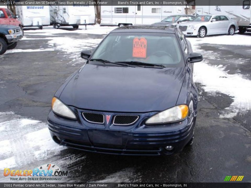 2001 Pontiac Grand Am SE Sedan Navy Blue Metallic / Dark Pewter Photo #2