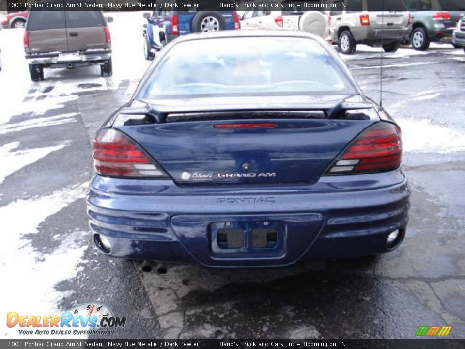2001 Pontiac Grand Am SE Sedan Navy Blue Metallic / Dark Pewter Photo #4