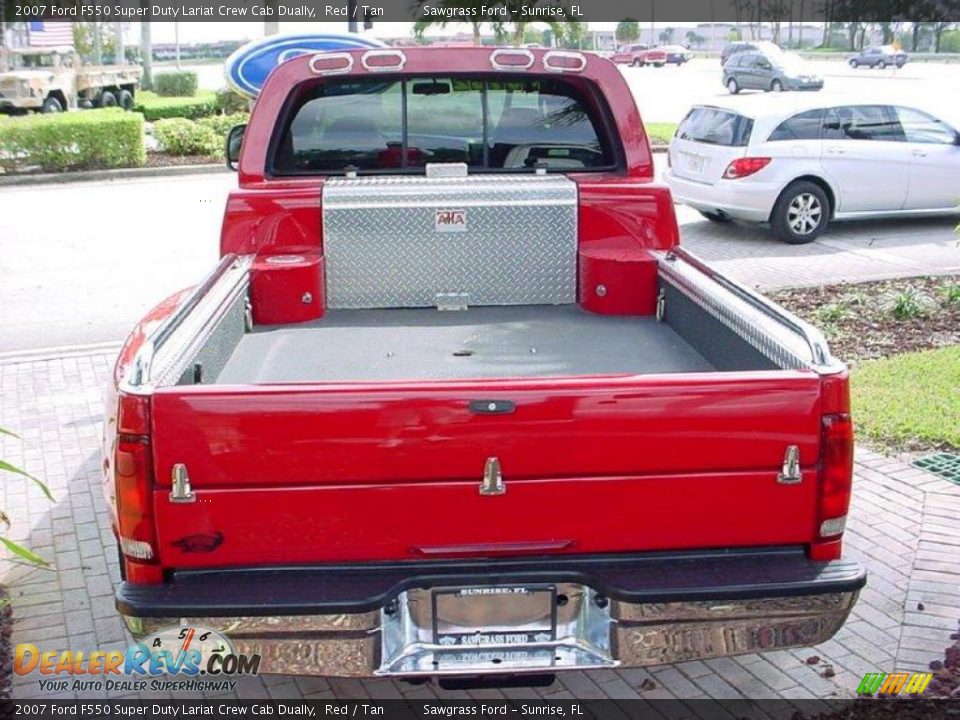 2007 Ford F550 Super Duty Lariat Crew Cab Dually Red / Tan Photo #5