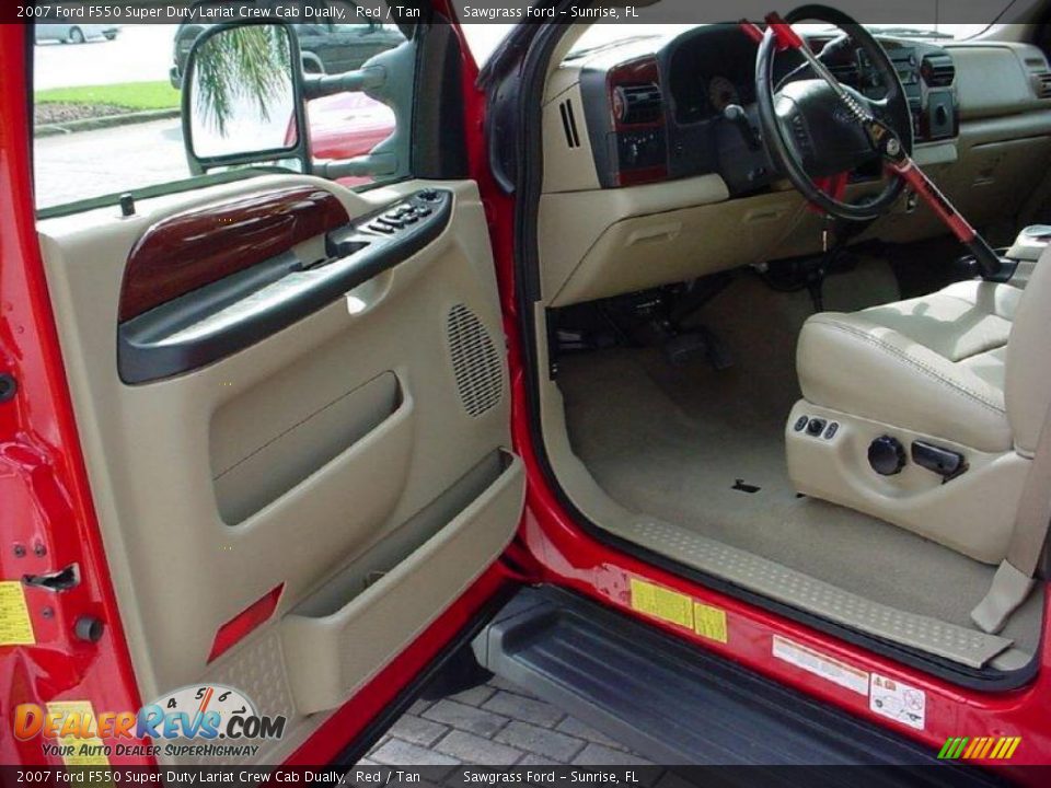 2007 Ford F550 Super Duty Lariat Crew Cab Dually Red / Tan Photo #14