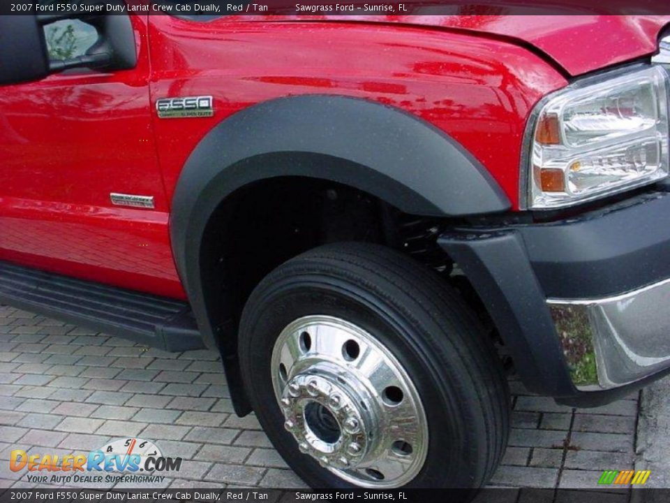 2007 Ford F550 Super Duty Lariat Crew Cab Dually Red / Tan Photo #21