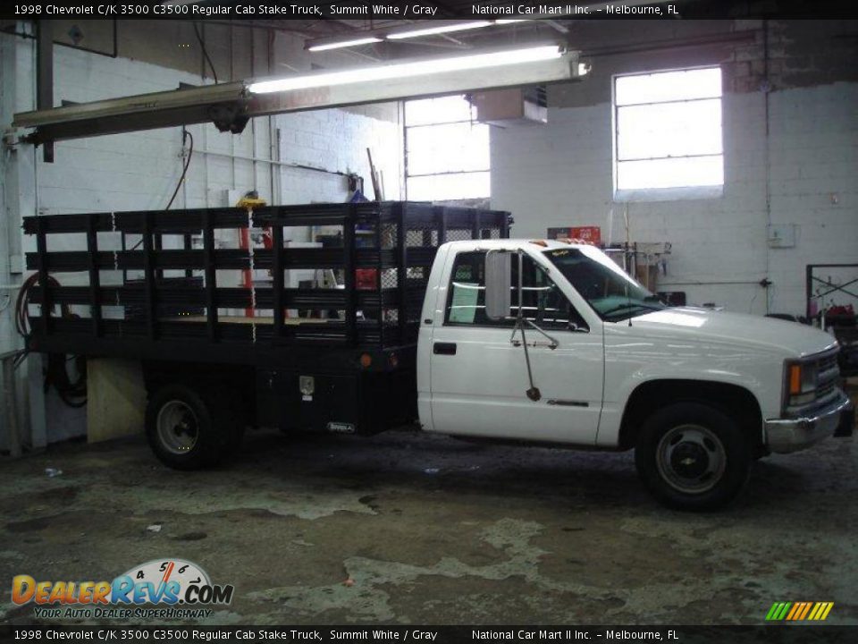 1998 Chevrolet C/K 3500 C3500 Regular Cab Stake Truck Summit White / Gray Photo #1