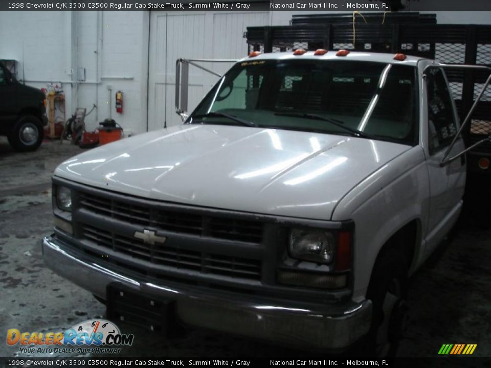 1998 Chevrolet C/K 3500 C3500 Regular Cab Stake Truck Summit White / Gray Photo #4
