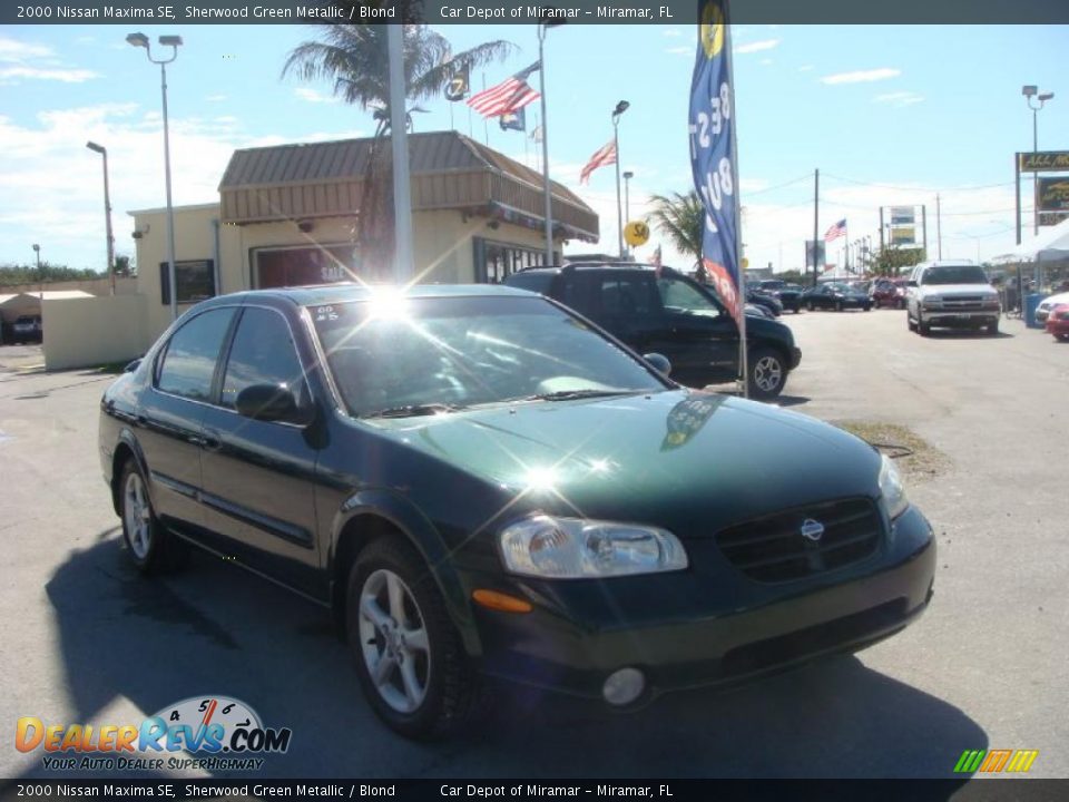2000 Nissan Maxima SE Sherwood Green Metallic / Blond Photo #1