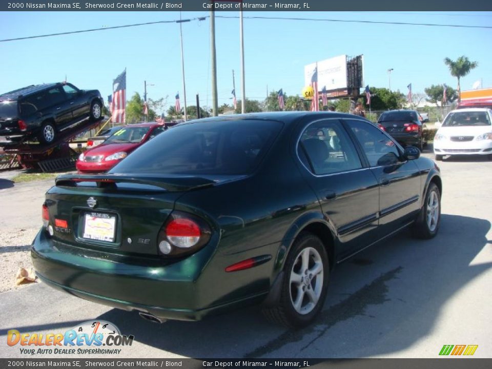 2000 Nissan Maxima SE Sherwood Green Metallic / Blond Photo #3
