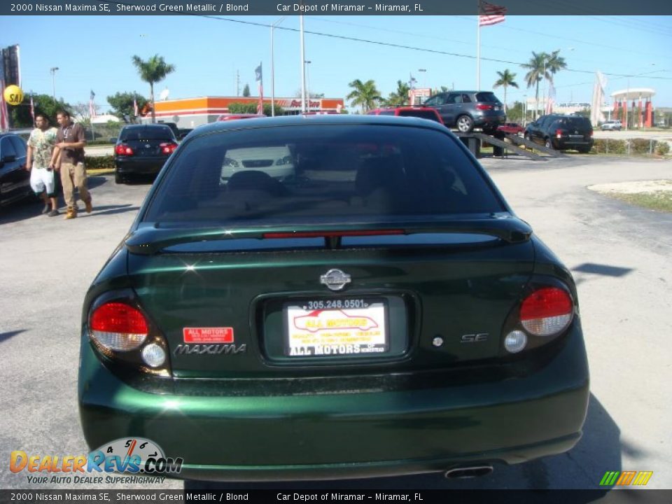 2000 Nissan Maxima SE Sherwood Green Metallic / Blond Photo #4