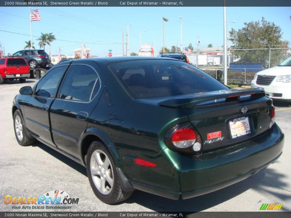 2000 Nissan Maxima SE Sherwood Green Metallic / Blond Photo #5