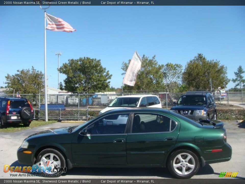 2000 Nissan Maxima SE Sherwood Green Metallic / Blond Photo #6