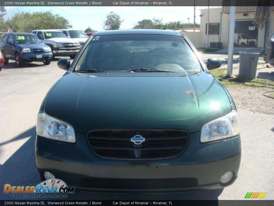 2000 Nissan Maxima SE Sherwood Green Metallic / Blond Photo #8
