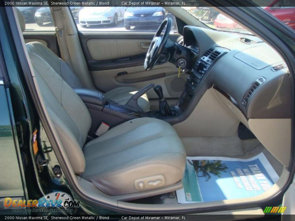 2000 Nissan Maxima SE Sherwood Green Metallic / Blond Photo #11