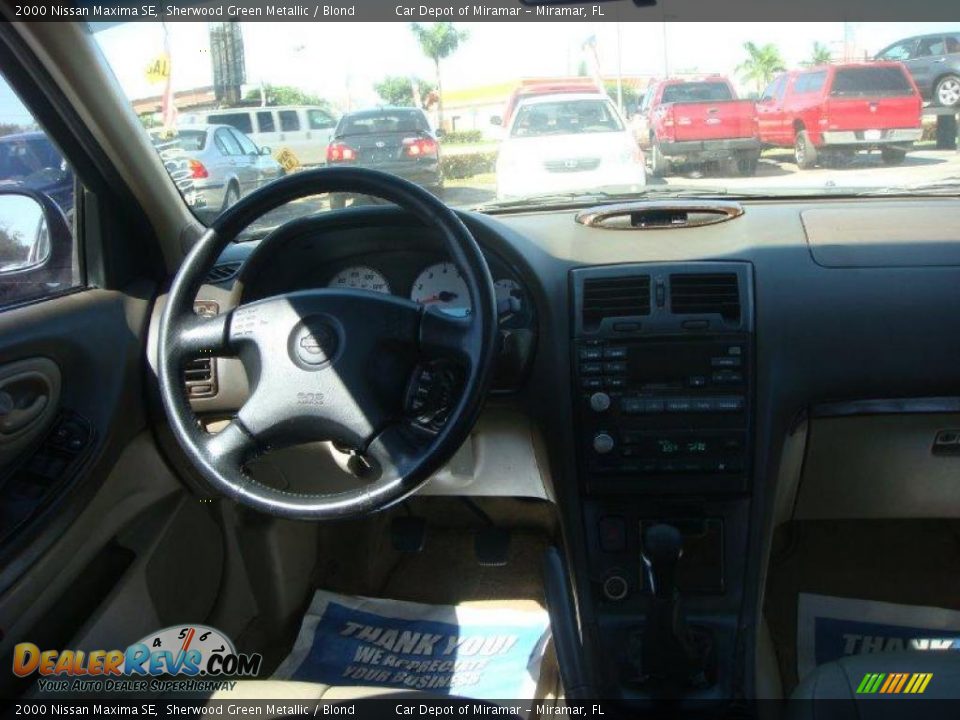 2000 Nissan Maxima SE Sherwood Green Metallic / Blond Photo #15