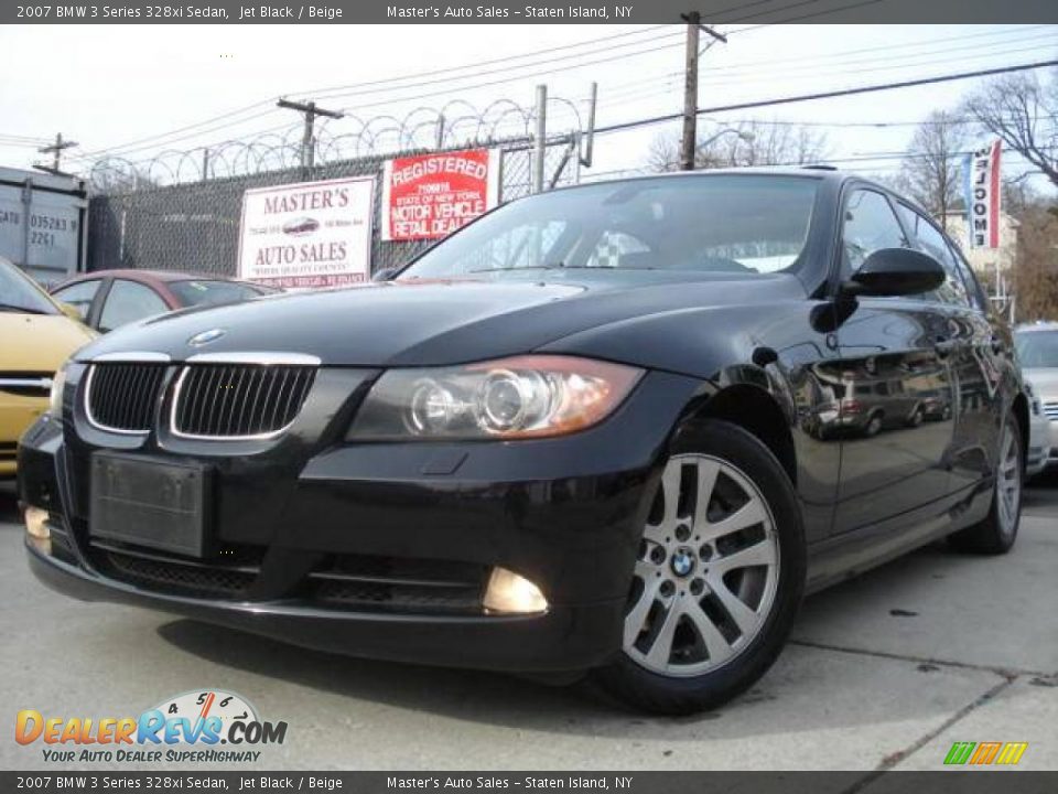 2007 BMW 3 Series 328xi Sedan Jet Black / Beige Photo #1