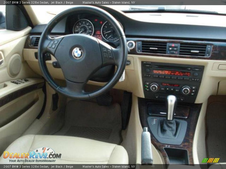 2007 BMW 3 Series 328xi Sedan Jet Black / Beige Photo #11