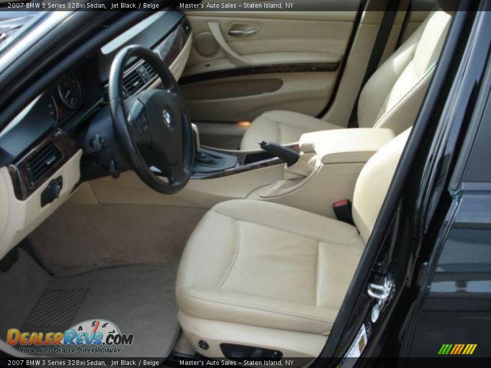 2007 BMW 3 Series 328xi Sedan Jet Black / Beige Photo #14