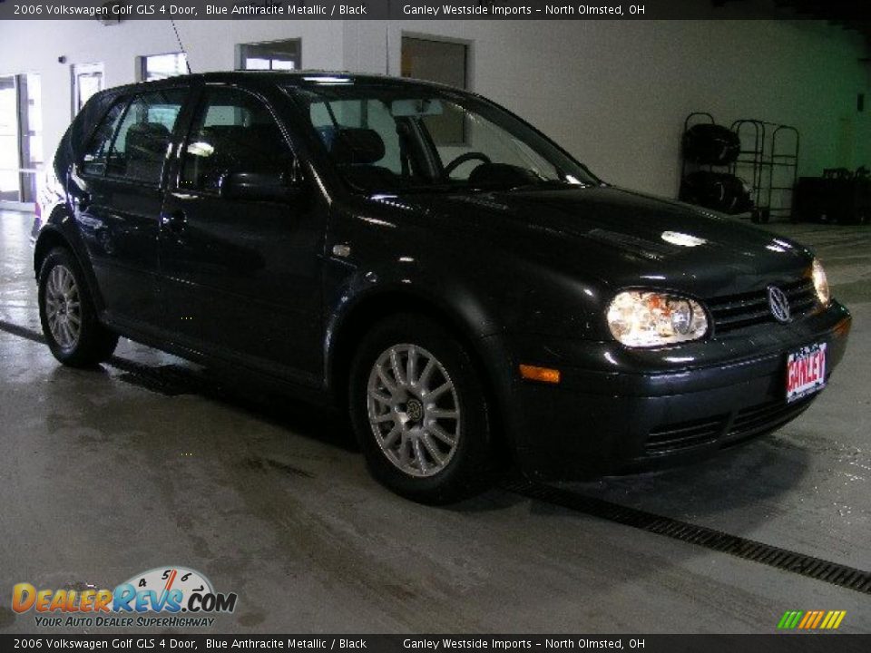 2006 Volkswagen Golf GLS 4 Door Blue Anthracite Metallic / Black Photo #7
