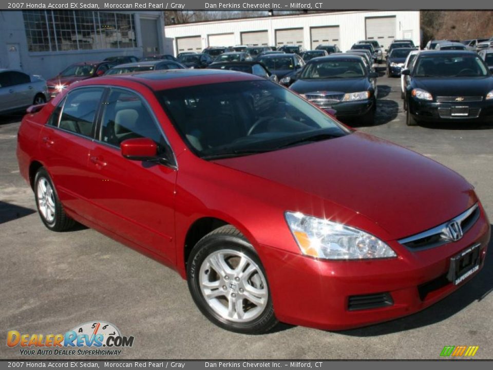 2007 Honda Accord EX Sedan Moroccan Red Pearl / Gray Photo #3