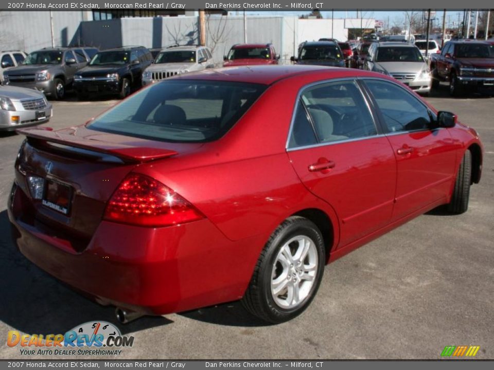 2007 Honda Accord EX Sedan Moroccan Red Pearl / Gray Photo #5