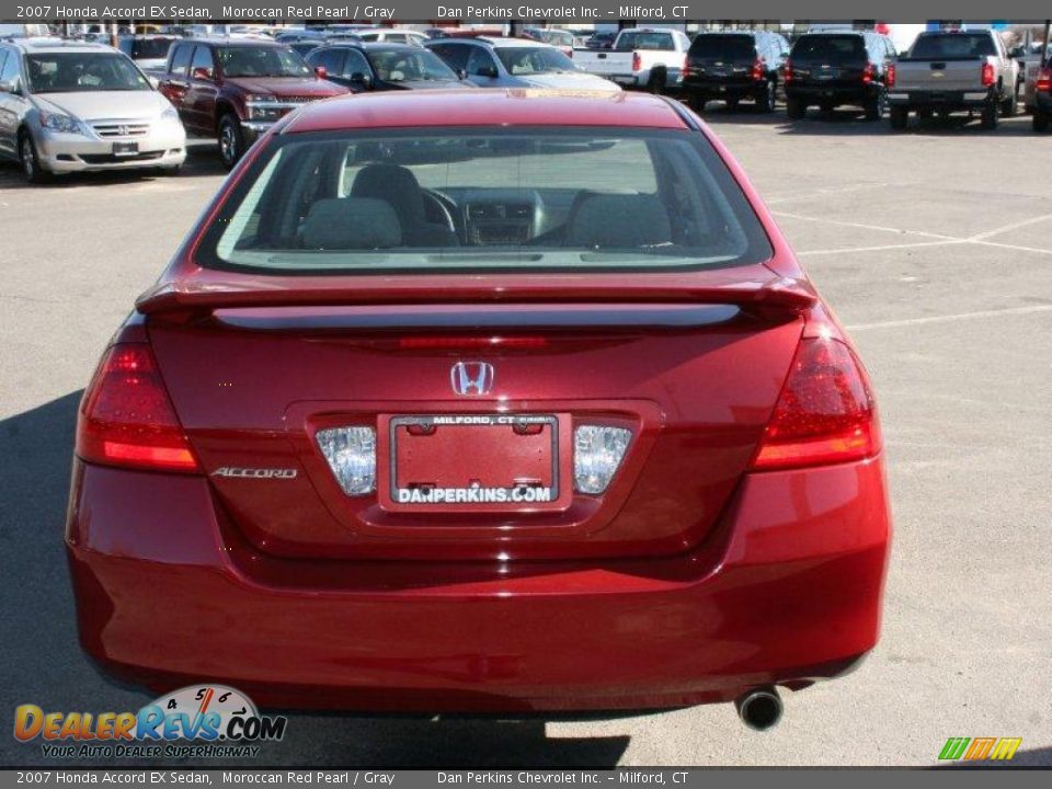 2007 Honda Accord EX Sedan Moroccan Red Pearl / Gray Photo #6