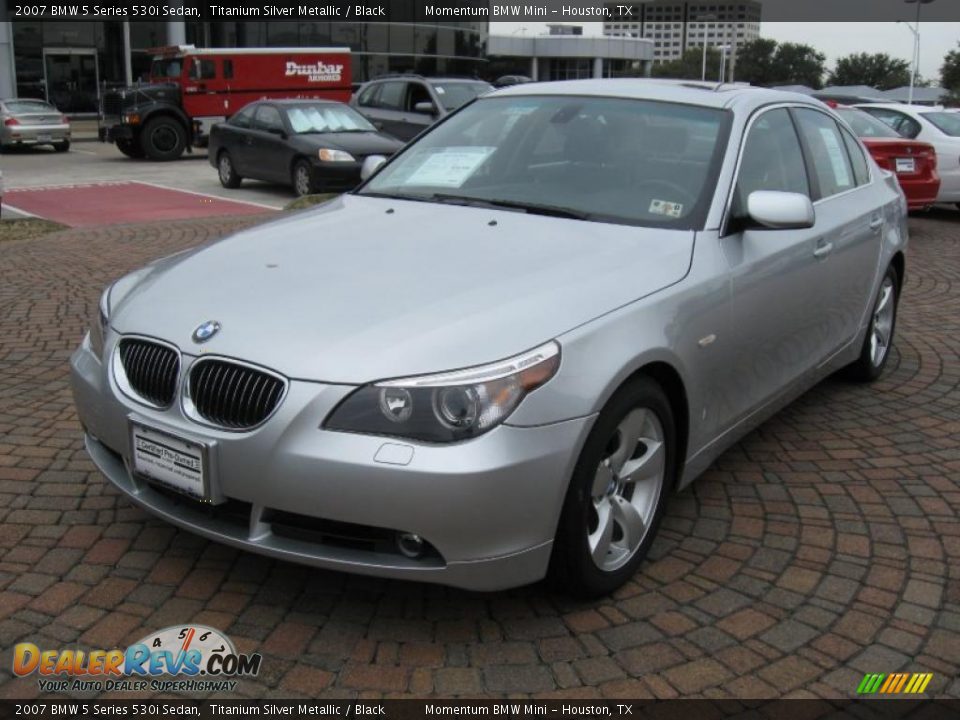 2007 BMW 5 Series 530i Sedan Titanium Silver Metallic / Black Photo #3