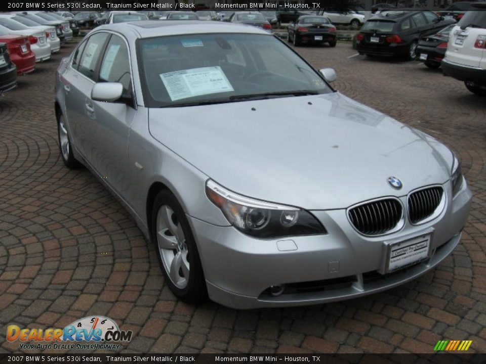 2007 BMW 5 Series 530i Sedan Titanium Silver Metallic / Black Photo #8